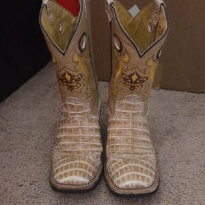 Kids Cowboy Boots - Tan and Brown